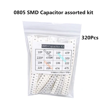 0805 SMD Кондензатор асорти комплект, 16 стойности * 20pcs = 320 бр 10PF-22 icf Проби комплект