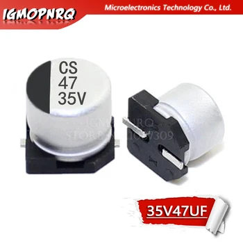 10 БР. Електролитни кондензатори 35V47UF 6*5 мм алуминий SMD електролитни кондензатори 47 icf 35 В