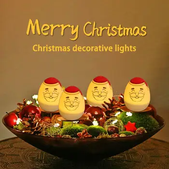 12 бр. Led Коледна Лампа с Яйце, Симулиращ Дядо Коледа, Електронна Лампа с Формата на Яйце, нощна светлина За Коледна Украса