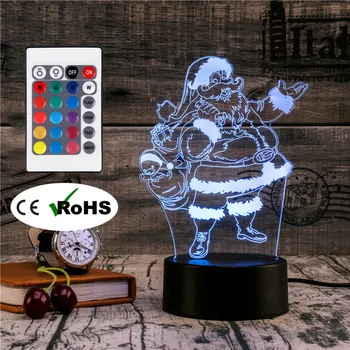 3D Led Novety Осветление Креативен Подарък лека нощ Настолна Лампа Дядо Коледа Светлина Led Начало Коридор Хотел Вечерни Атмосфера Светлини