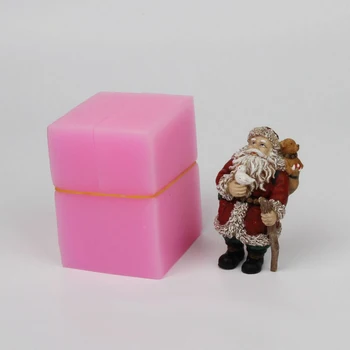 3D Дядо Коледа силиконови форми свещ сапун мухъл силиконови форми за сапун силикагел умира Дядо 3D Коледни ароматни каменни форми