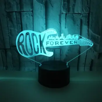 3D Новост Китара лека нощ Led Цветни Romote Управление на Лава лампи за четене За Спалня Декор лека нощ За Деца Коледен Подарък