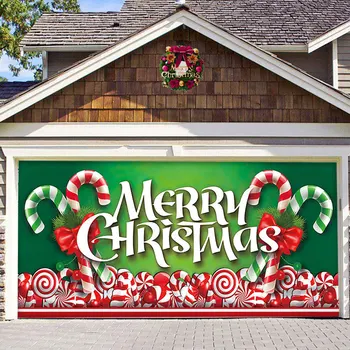 480*210 см Голям размер Весела Коледа Празничен Банер на Кутията Гараж Врати Голямата Врата на Кутията Коледен Банер Гараж Врати Hom Oranment