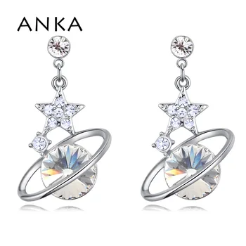 ANKA обикновено кръгли обеци с кристали във формата на звезди, модни бижута за жени, подарък за Коледа, Кристали от Австрия #129242