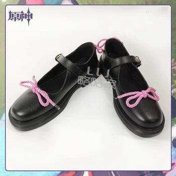 COSLEE Играта Genshin Impact Yunjin Обувки За Cosplay Със Собствени Лъкове Фантазия Обувки на Хелоуин Юн Джин Cosplay Подпори На Поръчка