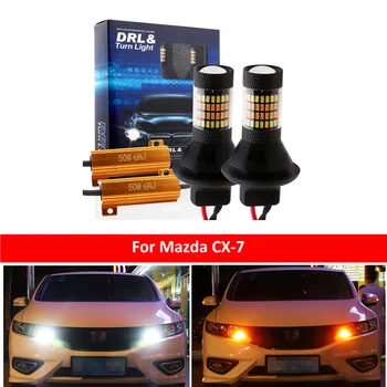 DRL Авто LED Canbus DRL Ходови Светлини Указател на Завоя Двухрежимный Външен Автомобилен Лампа 1156 BAU15S PY21W За Mazda CX-7 2010-2017