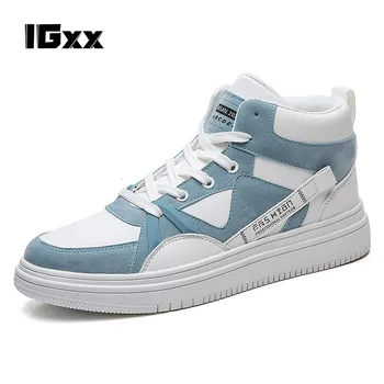 IGxx/мъжки модни обувки ins с високо берцем, градинска обувки за мъже, новост 2022 година, пролетно-есенни обувки, мъжки бели обувки ins, размер 39-44