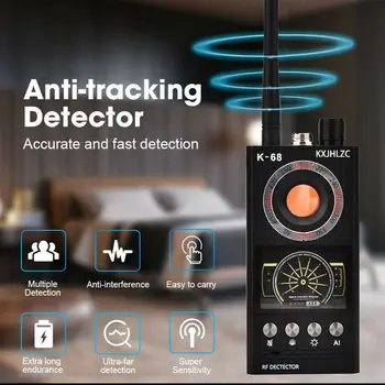 K68 Детектор за Проверка на сигнала Обзавеждане Анти-Шпионски Детектор Помещение Пинхол Обектив за Откриване на GSM Устройство за GPS Тракер за Борба с Подслушването