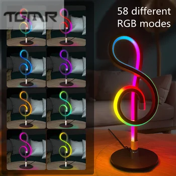 Led Лампа за моделиране Бележки USB Зареждане Вълшебна цветна Крушка RGB Звукосниматель Атмосфера Ритъм Светлина Регулиране на Управление на Bluetooth