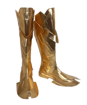 OW Наемник Стрелец Ханзо Симада Класическа Версия на Кожата Cosplay Ботуши И Обувки За Момичета Злато Обувки