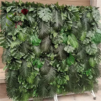 SPR висококачествени сватбени декорации зелен лист сватбена декорация стена