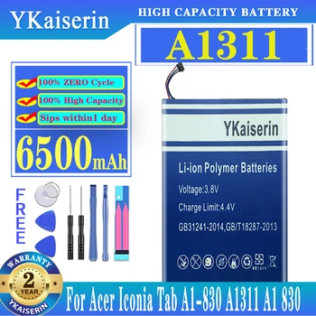 YKaiserin Нов Висококачествен 6500 ма A1311 Батерия за Acer Iconia Tab A1-830 A1311 A1830 Tablet PC Batterij
