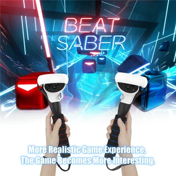 Гейм контролер VR Lightsaber с Дълга двойна дръжка и каишка за китката за Oculus Quest 1 / Quest 2 / S Rift