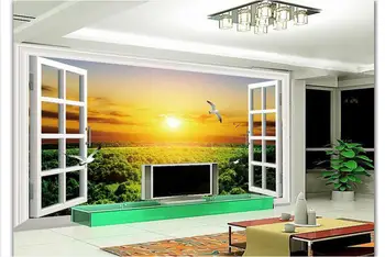 Индивидуални 3d тапети 3d tv тапети хартиени стенописи Мечта зад прозореца, 3 d фон стенни декорации стенни тапети