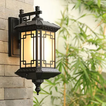 Китайски стил открит стенен монтаж лампа открит водоустойчив коридор коридор градинска лампа творческа вила вътрешен двор, балкон, с монтиран на стената лампа