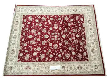 копринен персийски килим, ръчно плетени от Вълна и Коприна, Ориенталски, Персийски Килим, Ръчно изработени 13 8X10gc157peryg9 продажба на персийски килими