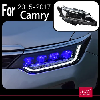 Модел на Автомобила AKD за Toyota Camry Фарове 2015-2017 Camry V55 LED Светлини DRL Led Обектив Главоболие Лампа Автомобилни Аксесоари