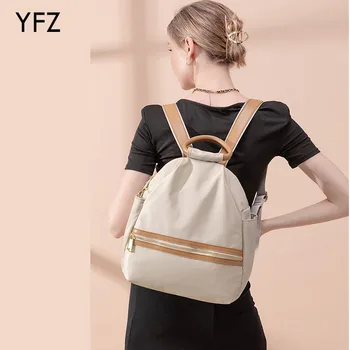 Модерен раница YFZ за Жени, Висококачествен найлонов Раница с многофункционални джобове за Пътуване / Shopping