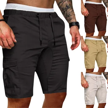 Мъжки летни Модни Ежедневни Панталони, Удобни Обикновена къси Панталони с Джобове дантела, Панталони за бягане, Мъжки Дрехи, Мъжки къси Панталони