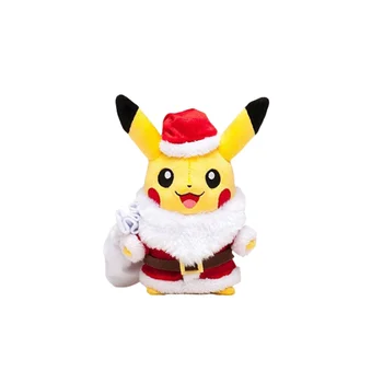 Нов Pokemon Коледа Пикачу Плюшен Кукла Хвърли Възглавница Къси Плюшени ПП Памук Аниме Периферни Детски Играчки Коледен Подарък