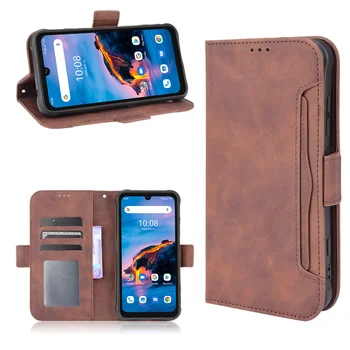 Подходящ за UMIDIGI Bison Pro защитен ръкав ретро кожен портфейл на допир флип слот за карти защитен ръкав